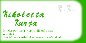 nikoletta kurja business card